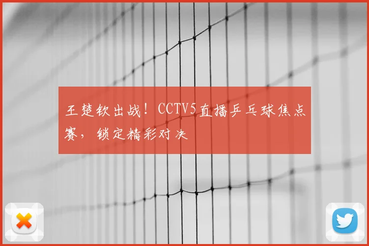 王楚钦出战!CCTV5直播乒乓球焦点赛,锁定精彩对决